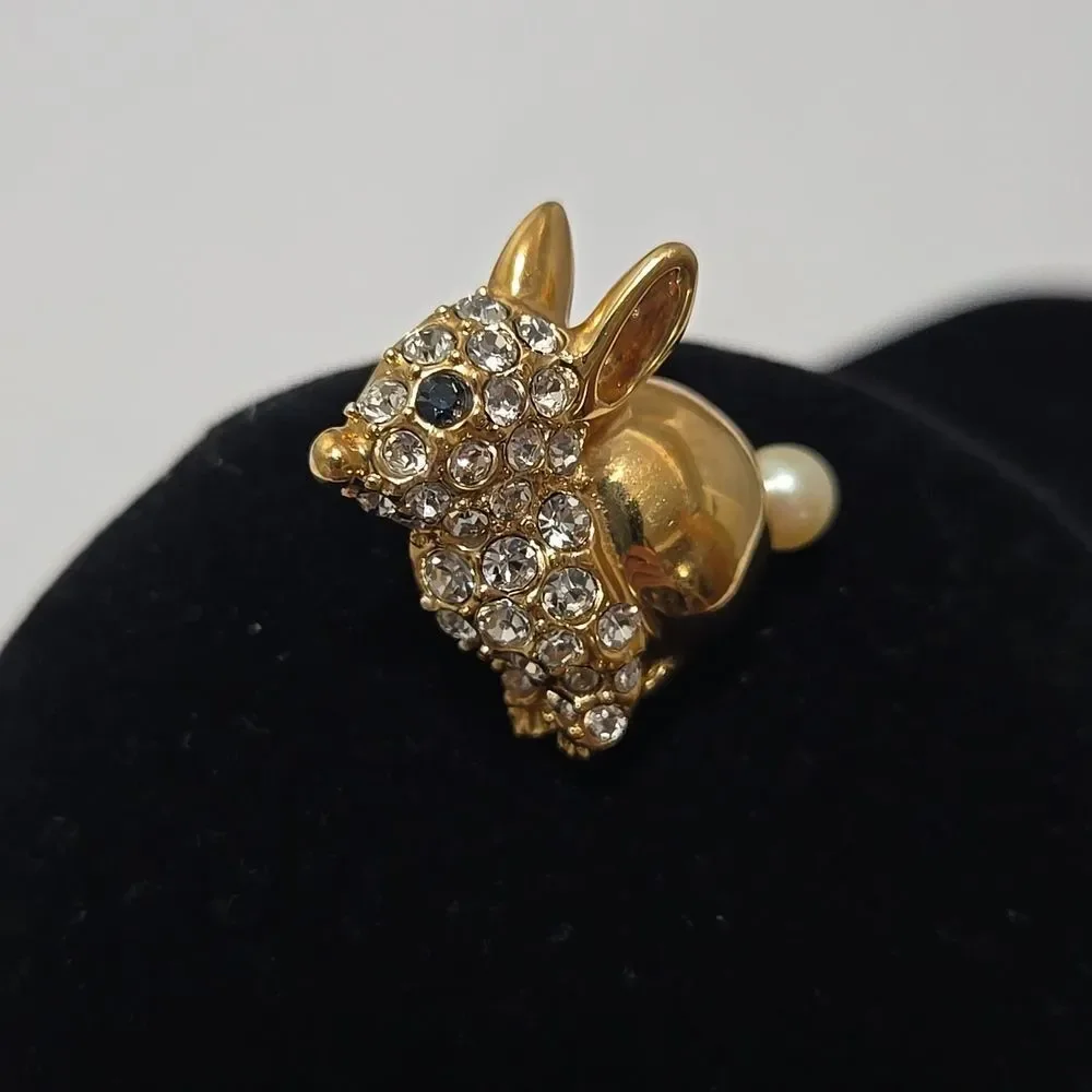 Crystal Rabbit Brooch